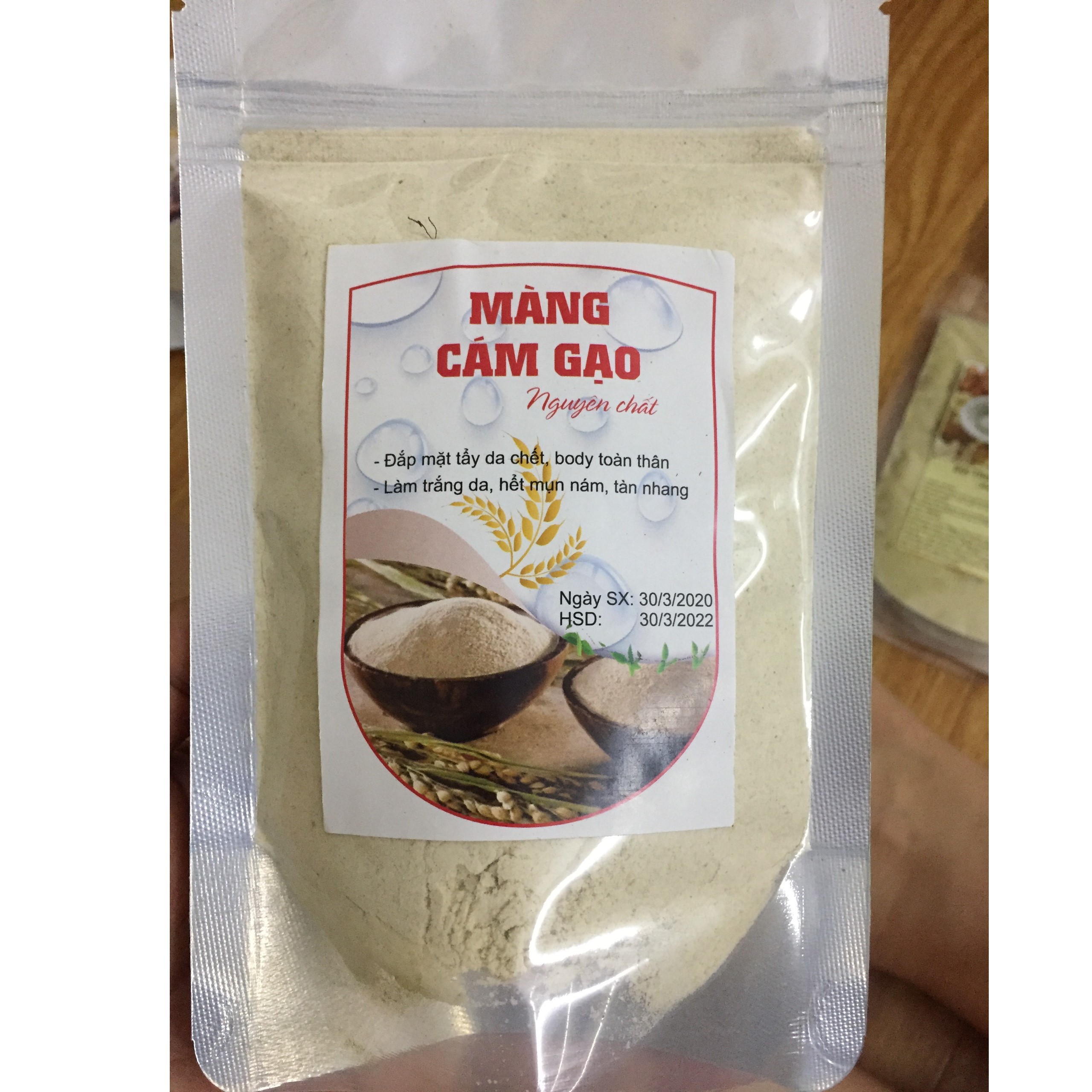 BỘT CÁM GẠO SỮA NGUYÊN CHẤT LÀM MẶT NẠ DƯỠNG DA, TẨY DA CHẾT MẶT, TẮM DƯỠNG TRẮNG BODY